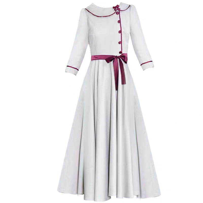 50s Khaki Full Skirt Dress