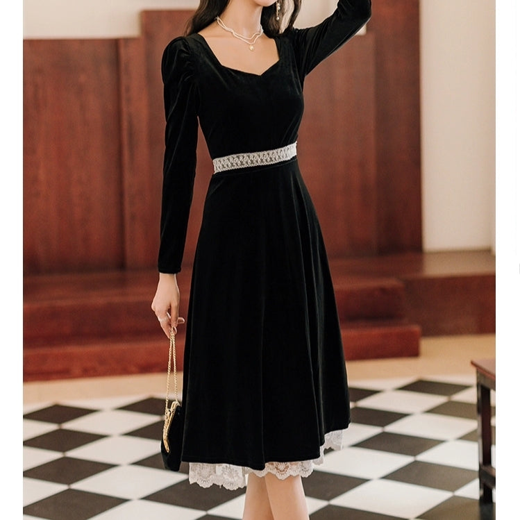 Black Velvet Tudor Princess Dress