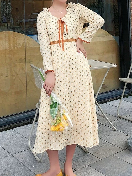 70s Style Orange Blossom Dress