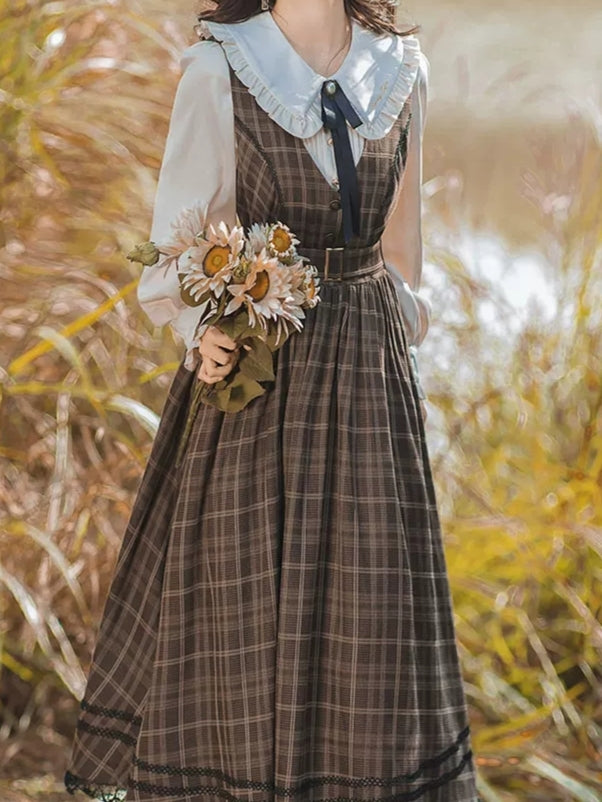 Emily Dark Academia Outfit (Shirt+Dress)