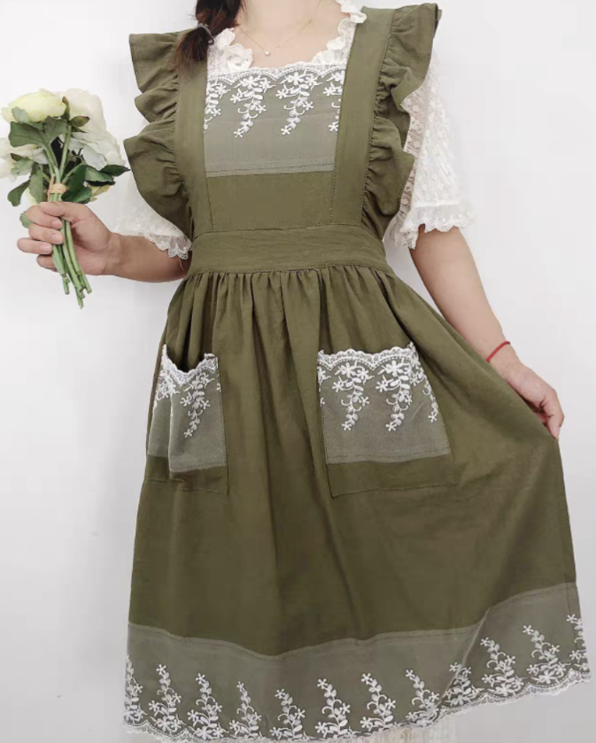 Apple Blossom Apron with Pockets