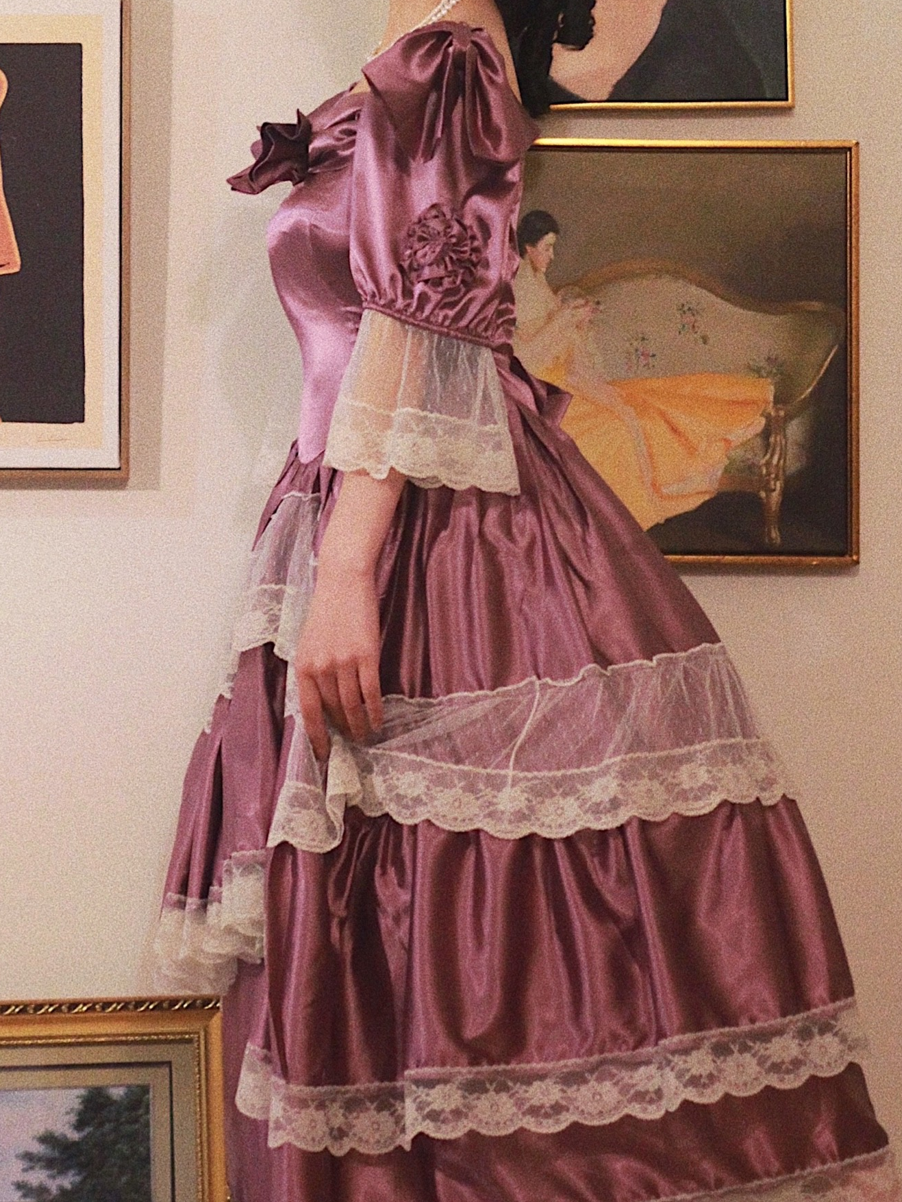 Lady Violet Victorian Inspired Purple Satin Dress